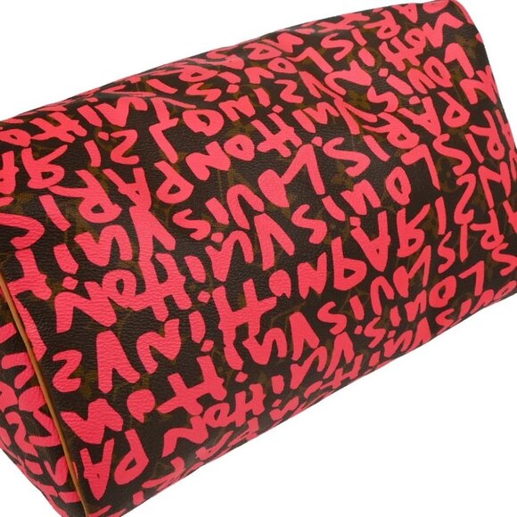 Louis Vuitton Pink Monogram Graffiti Speedy 30 Handbag - Picture 3 of 10